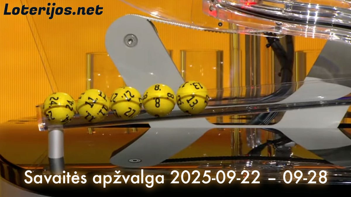 Loterijų savaitės apžvalga – Eurojackpot 120 mln. € laimėjimas, Vikingų loto milijonierius ir Teleloto rezultatai, 2025 m. rugsėjo 22–28 d.